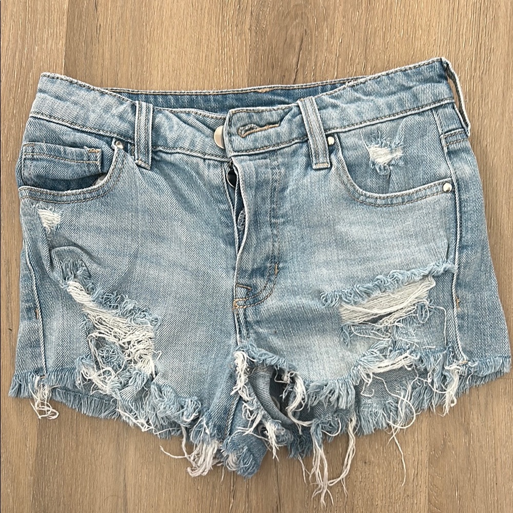 Distressed Denim Girl’s Shorts